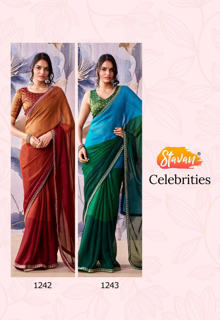 Stavan celebrities chiffon Saree Wholesalers in Mumbai